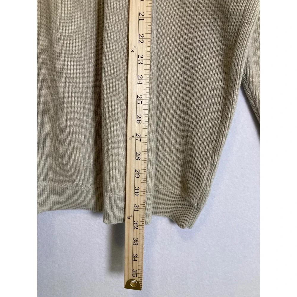 Coastal Grandpa Eddie Bauer Mens XXL Beige Ribbed Cotton Crew Neck Sweater‎